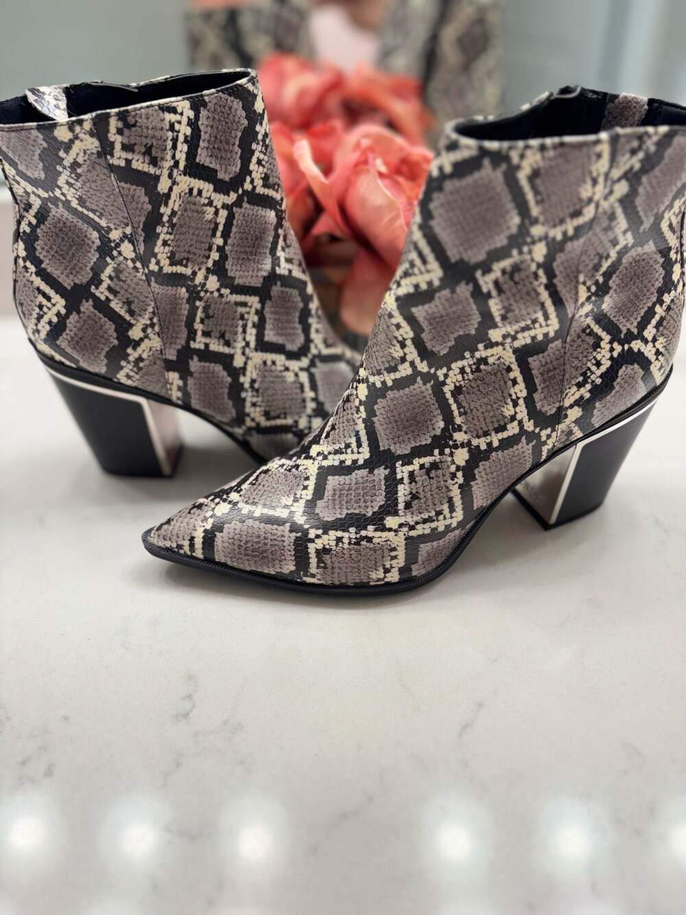 Circus by Sam Edelman Cal Cashmere Snake Print Ankle Bootie